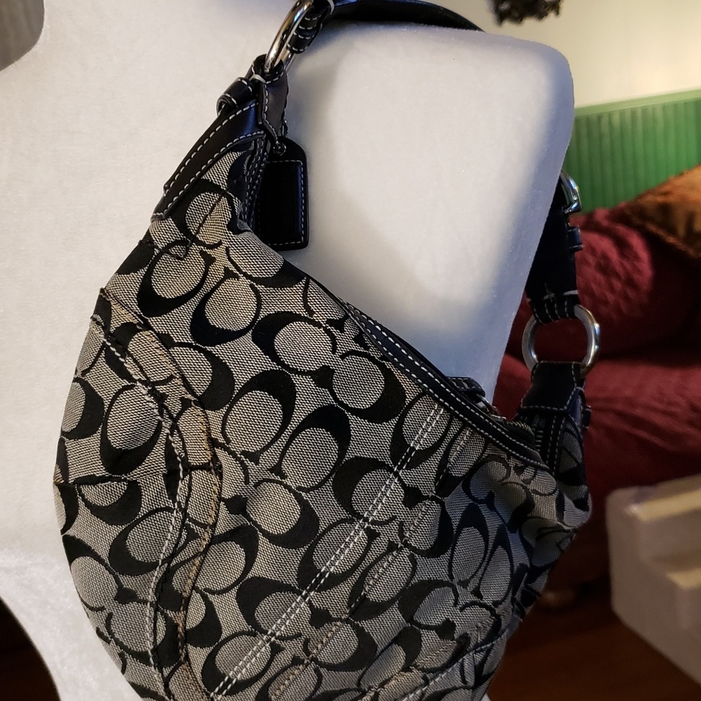 Authentic Coach Signature boho  hobo satchel